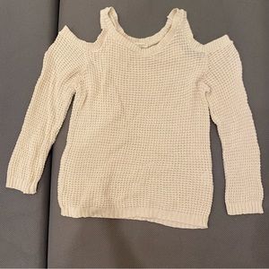 L.A. Hearts cold shoulder cream knit sweater